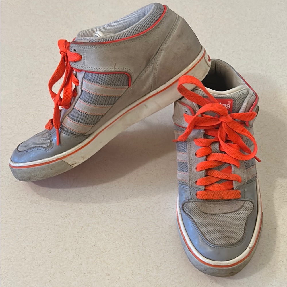 Adidas Culver Vulc Mid Stylish Men’s Boy’s Gray and Orange Sneakers
